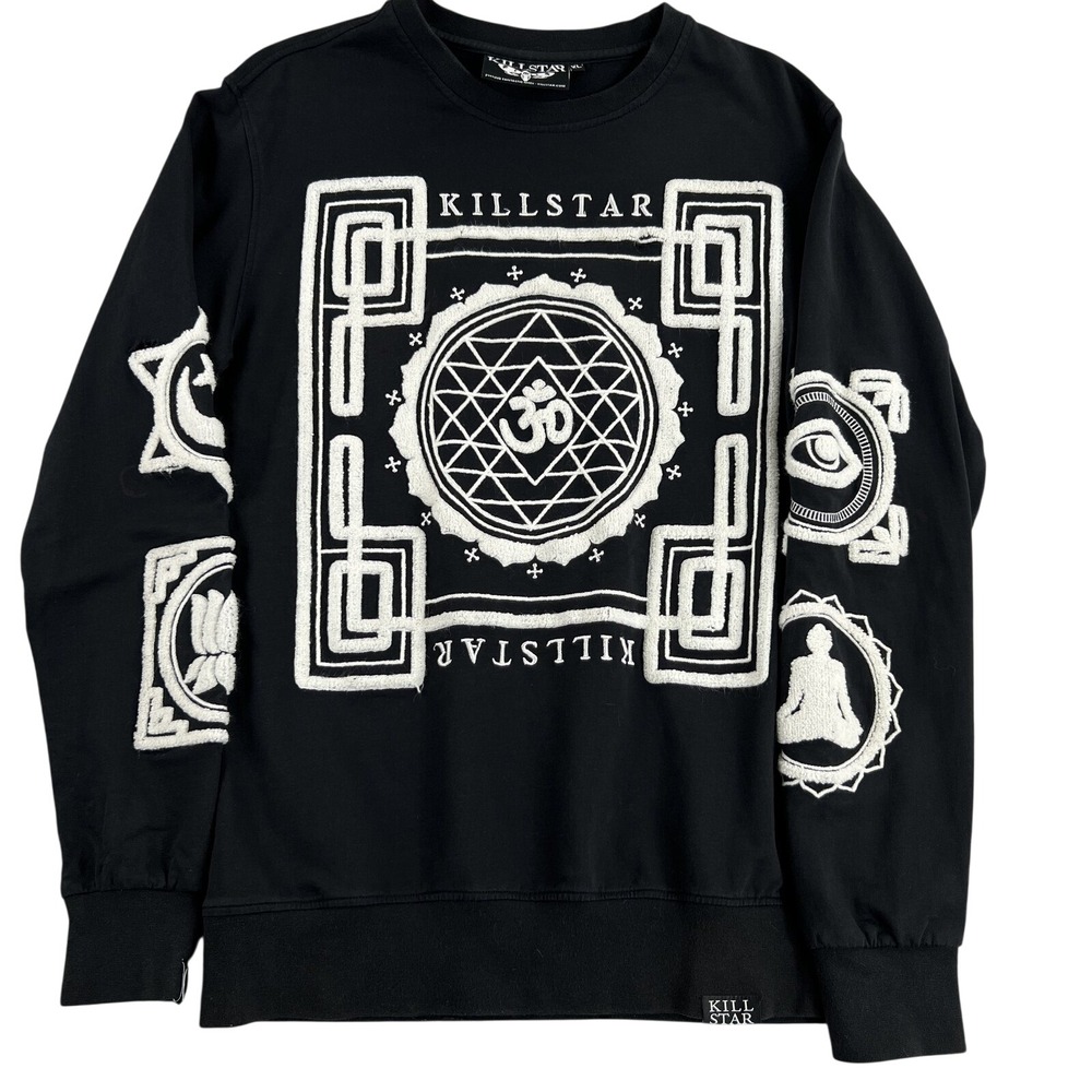 Killstar Occult Sacred Geometry Sweatshirt Large Black Goth Witchy Crewneck